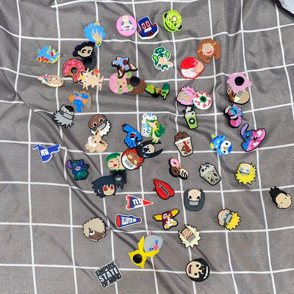 Colorful set of croc charms